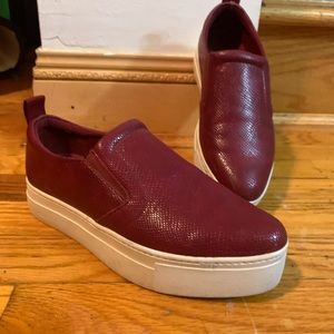 ALDO shoes red thick white sole size 6.5